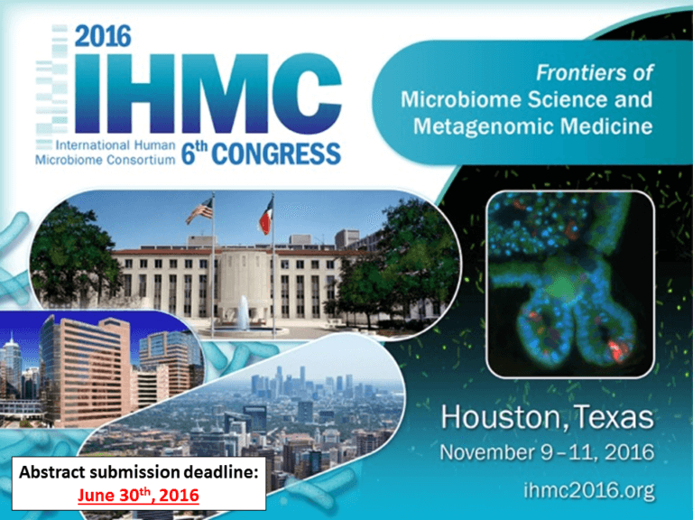 Deadline Extended 6th International Human Microbiome Consortium